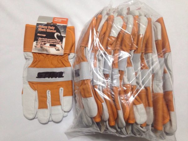 72 Pair Pack Branded Work Glove Closeout, Heavy Duty, A Grade Goat Leather,  L