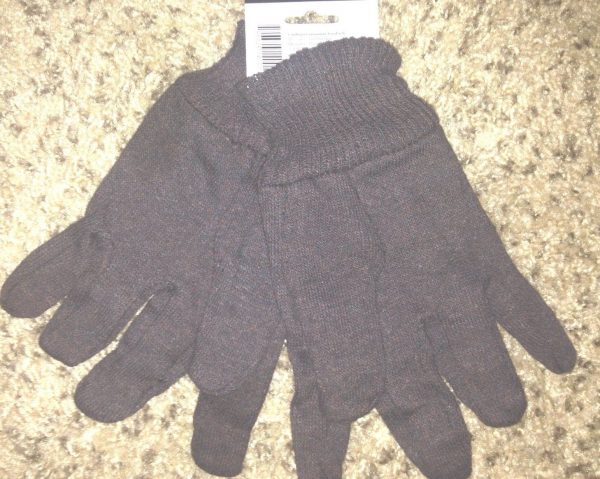 12 Par Pack Brown Jersey Industrial And  Work Safety Gloves (PPE) size L