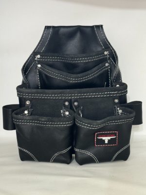 Oil Tanned Leather Pouch With Extra Big Pockets For Nails And Tools