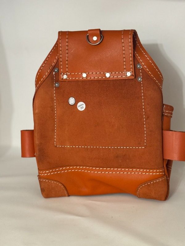 Oil Tanned Leather Pouch With Extra Big Pockets For Nails And Tools