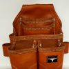 Oil Tanned Leather Pouch With Extra Big Pockets For Nails And Tools
