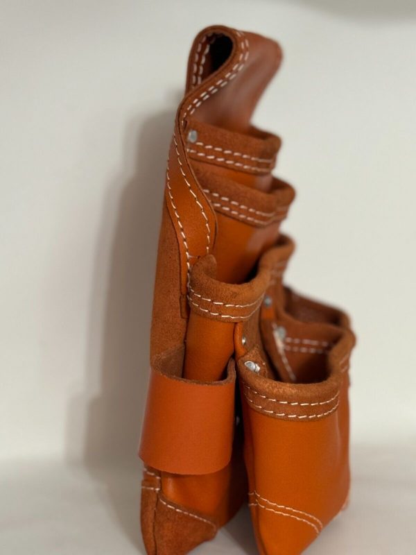 Oil Tanned Leather Pouch With Extra Big Pockets For Nails And Tools