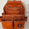 Oil Tanned Leather Pouch With Extra Big Pockets For Nails And Tools