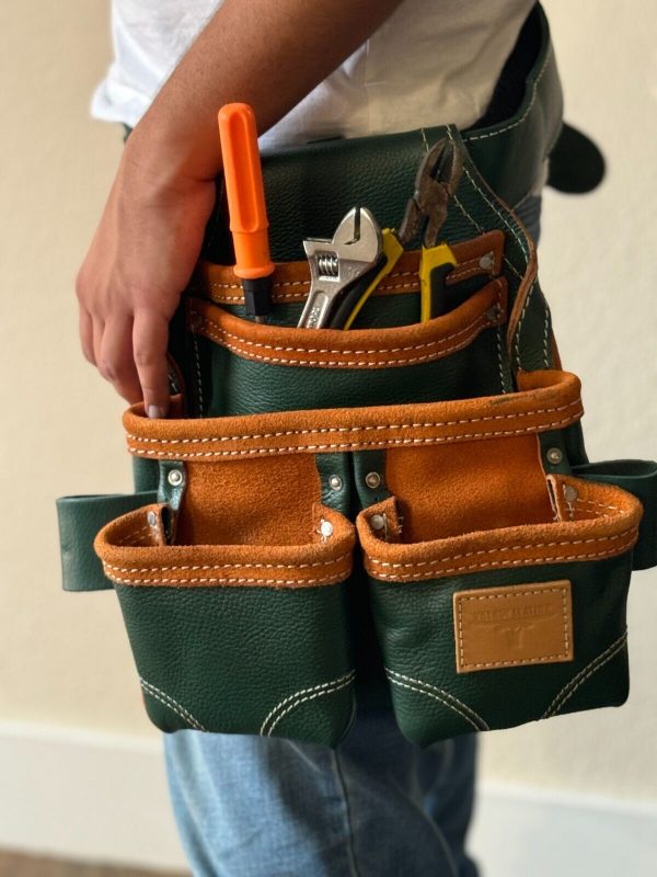 Top Grain Tool  Pouch With Extra Big Pockets For Nails  with Foam Padded belt