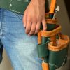 Top Grain Tool  Pouch With Extra Big Pockets For Nails  with Foam Padded belt