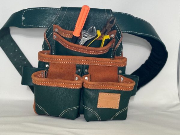 Top Grain Tool  Pouch With Extra Big Pockets For Nails  with Foam Padded belt