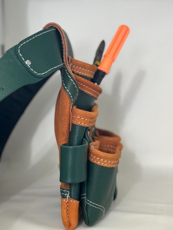 Top Grain Tool  Pouch With Extra Big Pockets For Nails  with Foam Padded belt