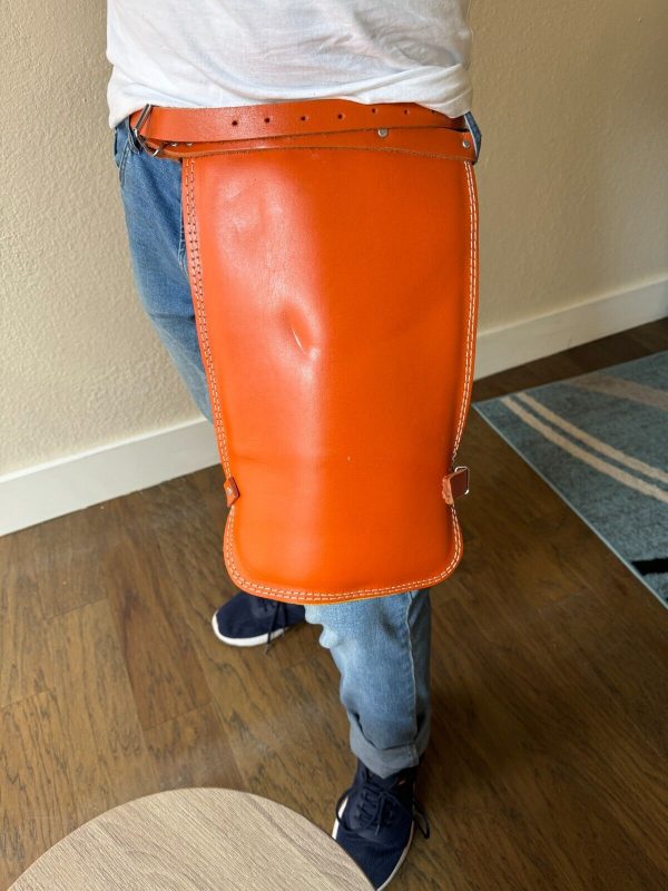Village  Leather - bricks  Worker/ Chaps With foam padded , Adjustable Belt!