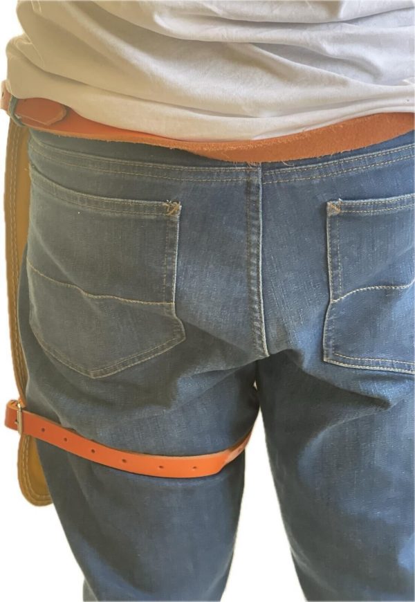 Village  Leather - bricks  Worker/ Chaps With foam padded , Adjustable Belt!