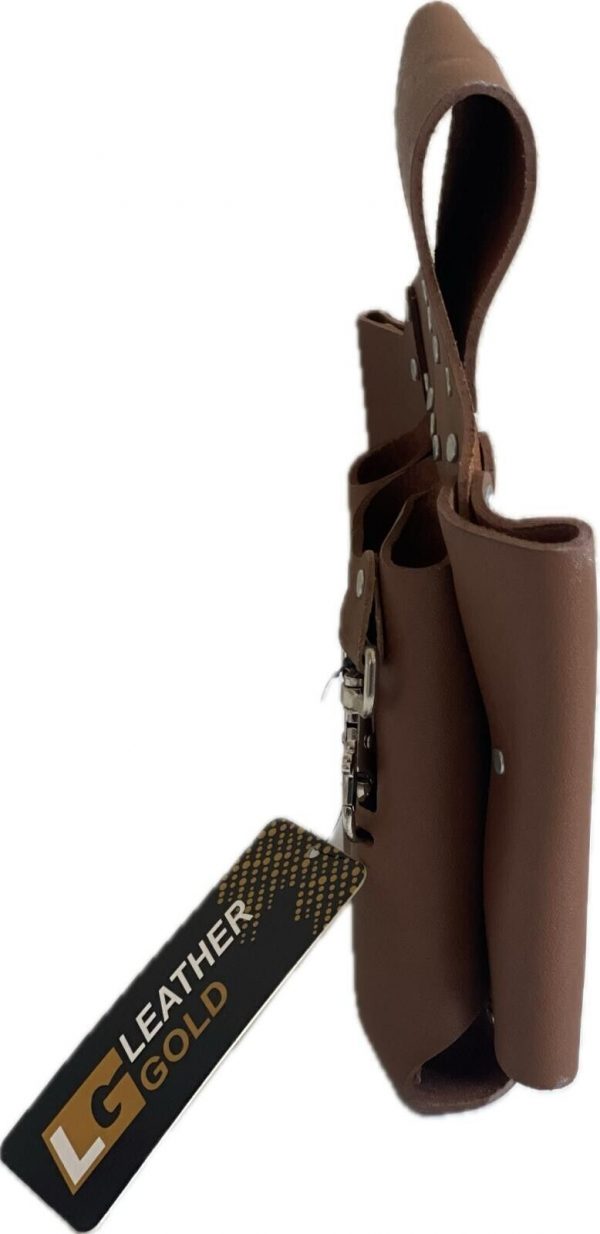 LEATHER GOLD Electrician Leather Multi Tool Holder Belt (4Pocket) Pouch