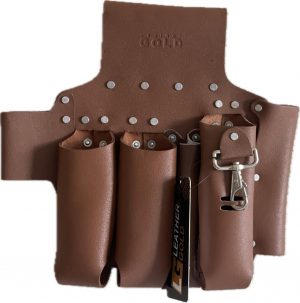 LEATHER GOLD  Electrician Leather Multi Tool  Holder Belt  (4Pocket) Pouch