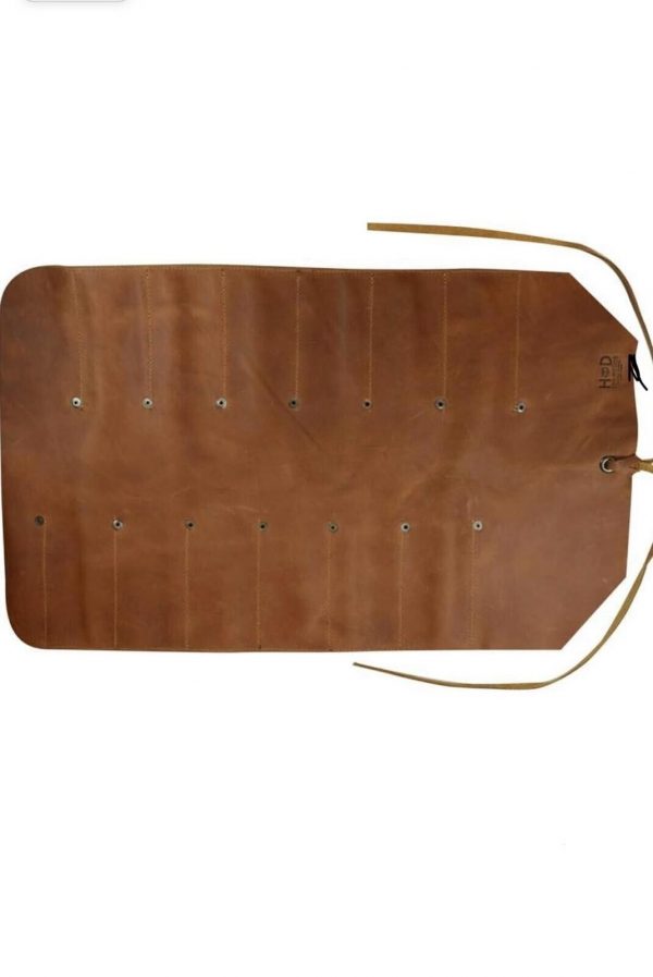 Leather Tool Roll Up Tool Kit Organiser , LeatherWrench Roll Chisel Pouch