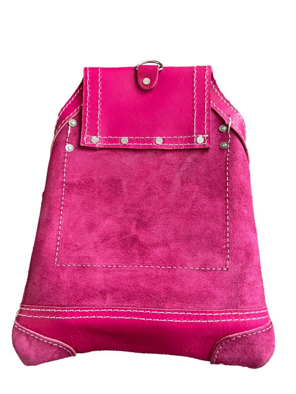 VILLAGE LEATHER 10 Pocket  Pink Top Grain   Leather Carpenter Tool Pouch Bag