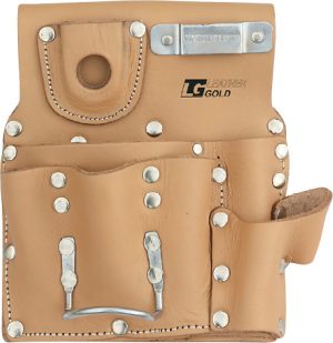 LEATHER GOLD 8 Pocket Flat- Left hand side  SHEET ROCK ,Drywall  Tool Pouch