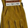12 Pair Pack Men's Premium Cow Suede Leather   Driver Gloves, Work Gloves
