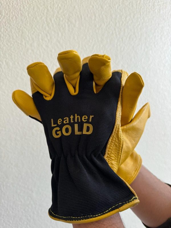 12 pair pack Top Grain Cow Leather  Men's work Leather and Fabric Gloves