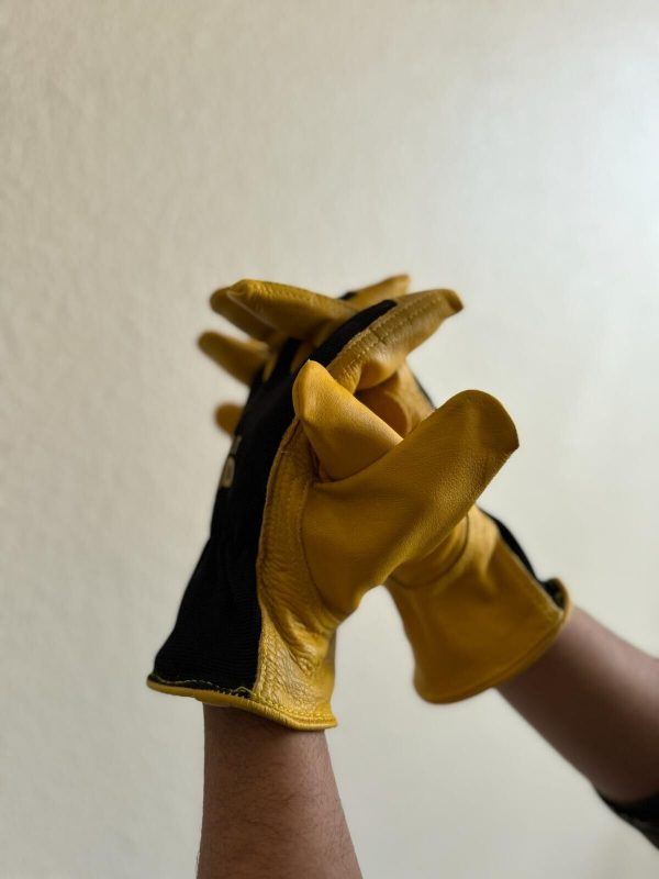 12 pair pack Top Grain Cow Leather  Men's work Leather and Fabric Gloves