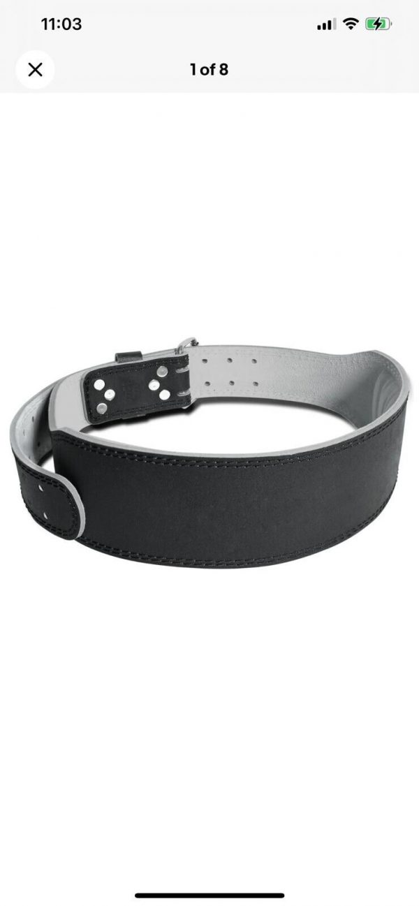 Leather  Weight Lifting Belt 4" Back Support Fitness Gym Training Bodybuilding