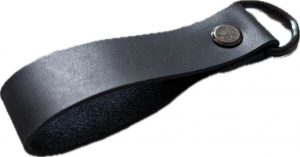 Leather Belt Loop Keychain or Traditional Keychain  with D-Ring (Black) 4 pack