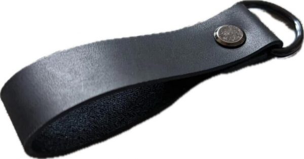 Leather Belt Loop Keychain or Traditional Keychain  with D-Ring (Black) 4 pack