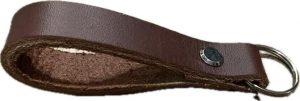 Leather Belt Loop Keychain or Traditional Keychain  with D-Ring (Brown)  4 pack