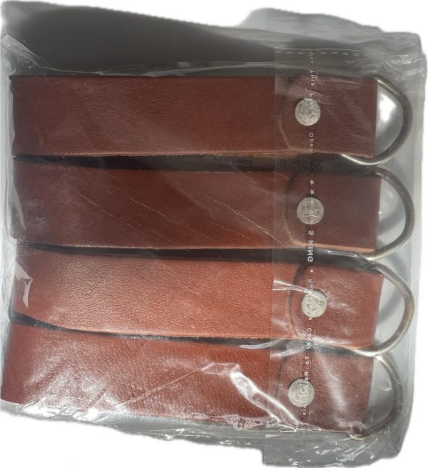 Leather Belt Loop Keychain or Traditional Keychain  with D-Ring (Brown)  4 pack