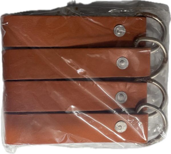 Leather Belt Loop Keychain or Traditional Keychain  with D-Ring (Brown)  4 pack