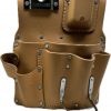 Leather  Gold 8 Pocket Flat-Right side Drywall Tool Pouch