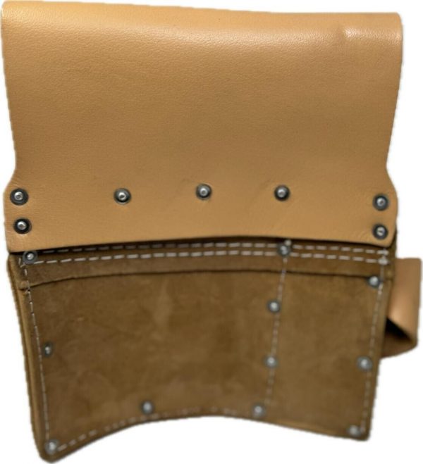 Leather  Gold 8 Pocket Flat-Right side Drywall Tool Pouch