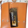 Leather Gold -ORN Bolt Bag with 2 Spud Wrench Holders, Wide Mouth | Ironworker