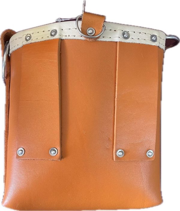 Leather Gold -ORN Bolt Bag with 2 Spud Wrench Holders, Wide Mouth | Ironworker