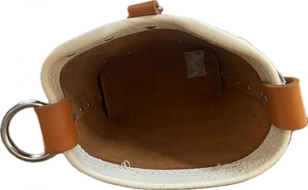 Leather Gold -ORN Bolt Bag with 2 Spud Wrench Holders, Wide Mouth | Ironworker