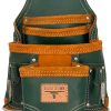 VILLAGE LEATHER 10 Pocket Top Grain Leather Carpenter Tool Pouch Bag with Belt