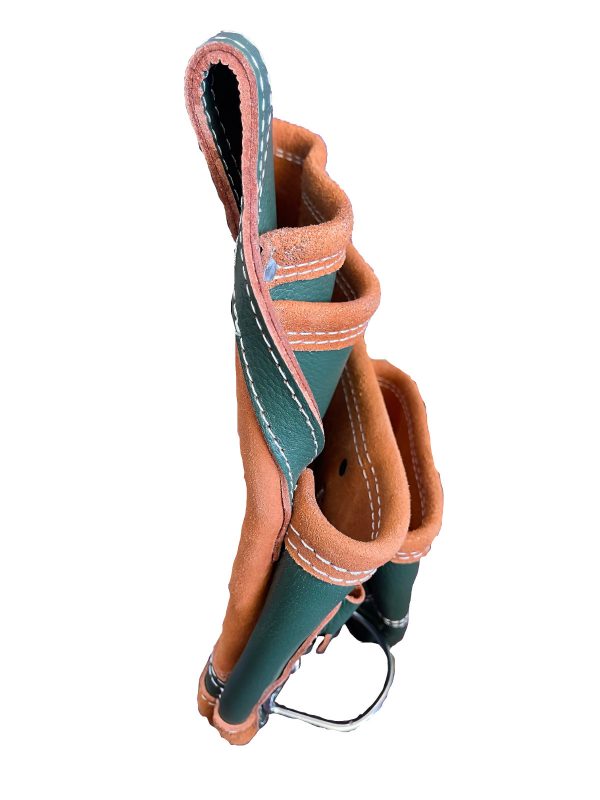 VILLAGE LEATHER 10 Pocket Top Grain Leather Carpenter Tool Pouch Bag with Belt