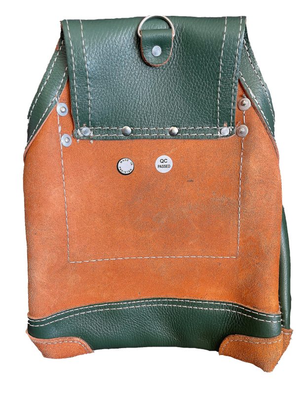 VILLAGE LEATHER 10 Pocket Top Grain Leather Carpenter Tool Pouch Bag with Belt