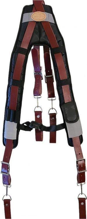 Leather  Gold work Suspenders | Tool Belt Suspenders | Grain Leather Suspender
