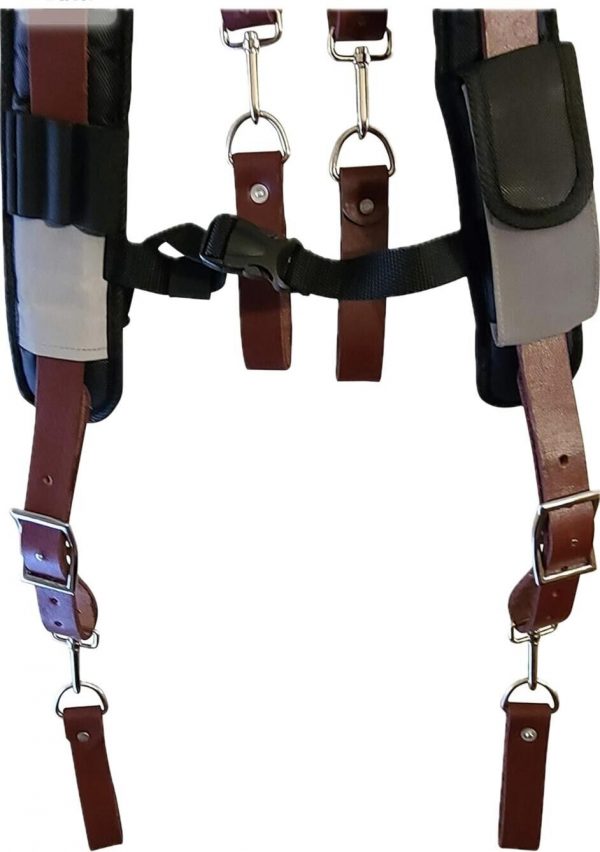 Leather  Gold work Suspenders | Tool Belt Suspenders | Grain Leather Suspender