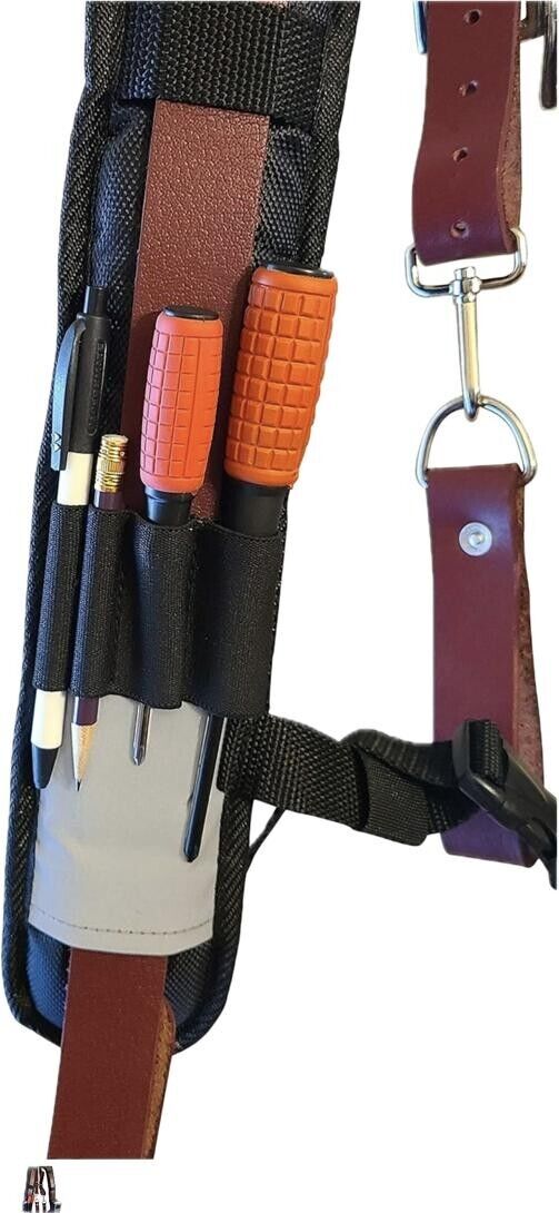 Leather  Gold work Suspenders | Tool Belt Suspenders | Grain Leather Suspender