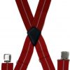 MASTPUR Work Suspenders Red  2 inch Wide Adjustable Heavy Duty