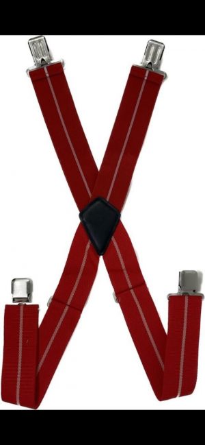 MASTPUR Work Suspenders Red  2 inch Wide Adjustable Heavy Duty
