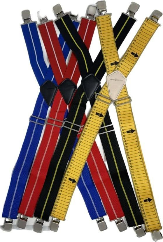 MASTPUR Work Suspenders Red  2 inch Wide Adjustable Heavy Duty