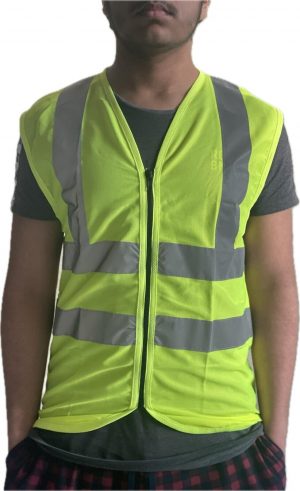 Mesh High Visibility Safety Vest, with zipper