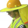 Hard Hat Sun Shade Visor for Full Brim Mesh Neck HI VIS REFLECTIVE STRIPE