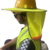 Hard Hat Sun Shade Visor for Full Brim Mesh Neck HI VIS REFLECTIVE STRIPE