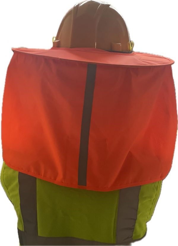 Hard Hat Sun Shade Visor for Full Brim Mesh Neck HI VIS REFLECTIVE STRIPE