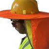 Hard Hat Sun Shade Visor for Full Brim Mesh Neck HI VIS REFLECTIVE STRIPE