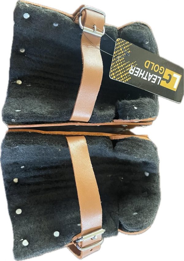 Non-Slip Kneepads with Adjustable Straps, Safety Leather Knee Pads