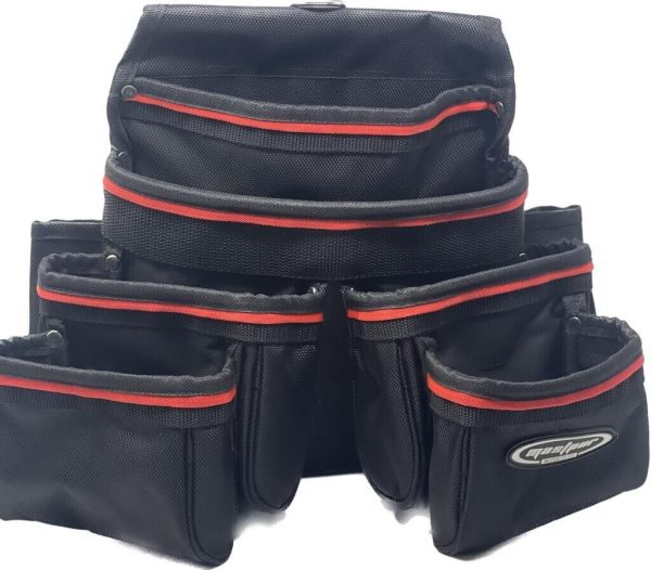 MULTIPOCKETS  Tool Pouch with Fit The Waist 29"-46", Black/RED