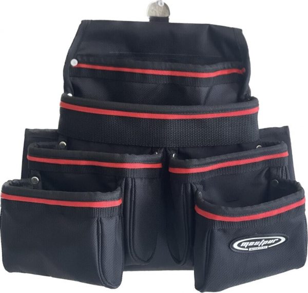 MULTIPOCKETS  Tool Pouch with Fit The Waist 29"-46", Black/RED