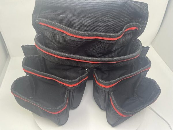 MULTIPOCKETS  Tool Pouch with Fit The Waist 29"-46", Black/RED